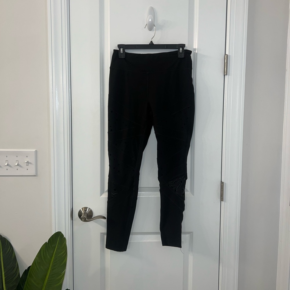 Jessica Simpson Black Star Mesh Leggings